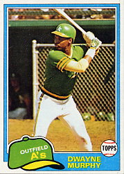 1981 Topps Baseball Cards      341     Dwayne Murphy